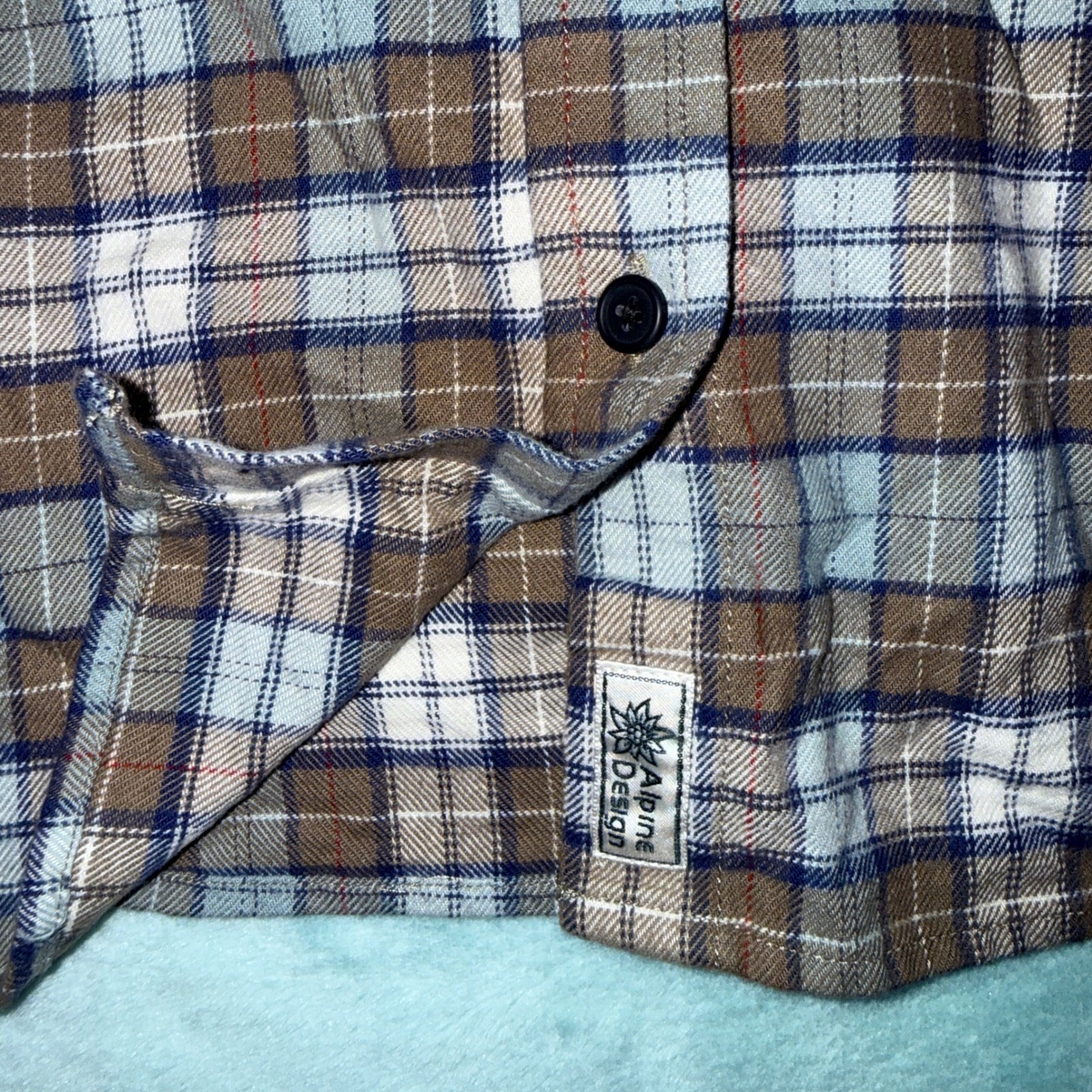 Alpine Design Womens Midweight Flannel Brown Fall River Plaid Size L Nwt — image 4 of 6